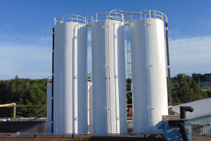 painted storage tank silo project in Brampton, Ontario