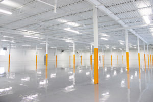 warehouse painting ceilings, beams and epoxy floor in Brantford