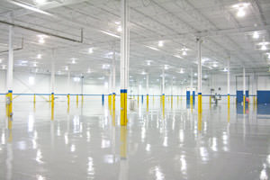 warehouse painting including ceilings and epoxy floor in Pickering