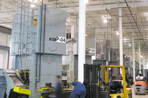 repainted industrial process machinery in a Brantford, Ontario plant