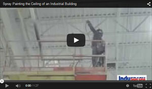 Spray Painting the Ceiling of an Industrial Building